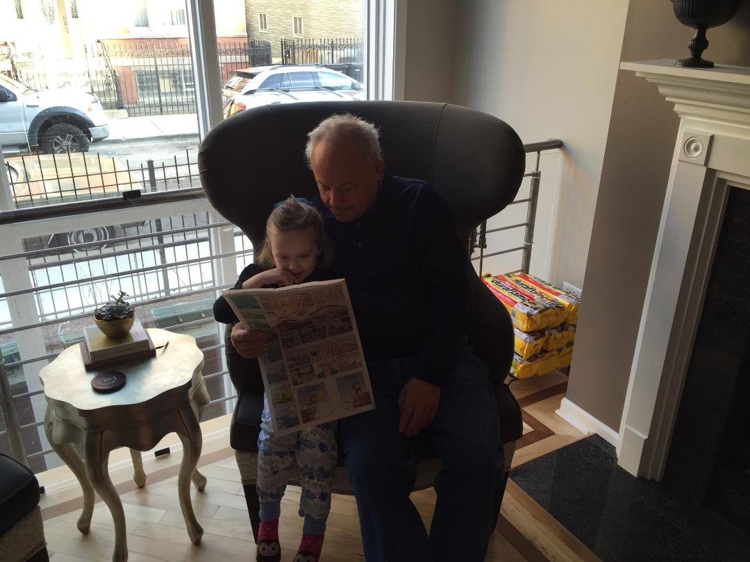 Every Sunday morning we read the Comics together.