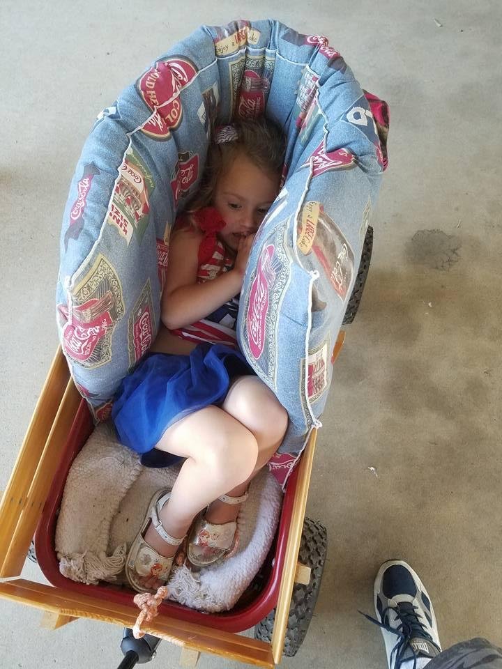 The Princess being pulled around in her carriage, she tried to hide when she saw me get my phone out, Amanda Sweney Fisher,Kimberly Barnett