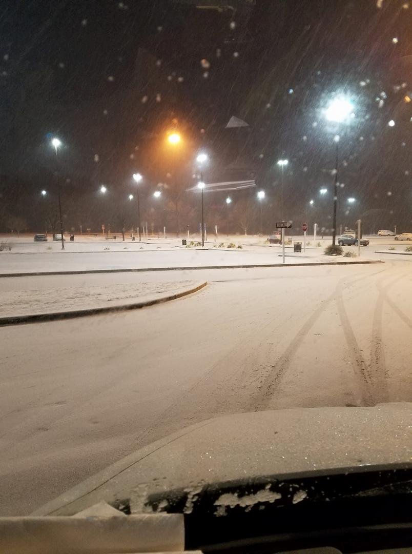 Snowing to beat the band.Aberdeen Md.