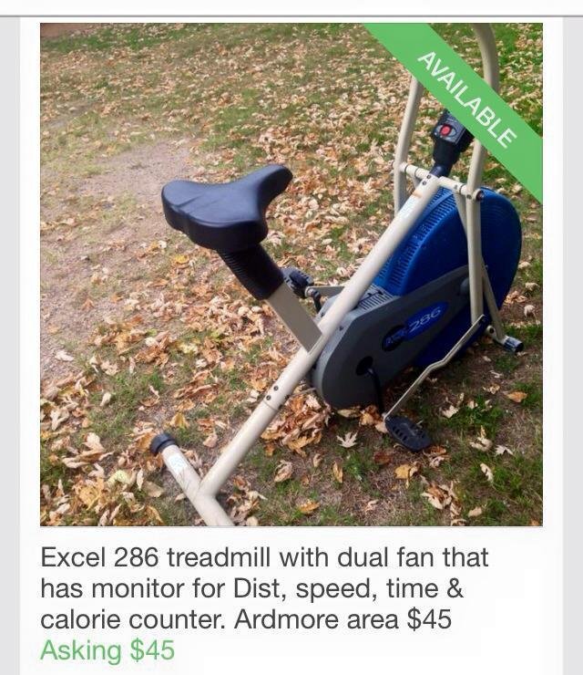 Excel 286 Dual Fan Exercise bike $45