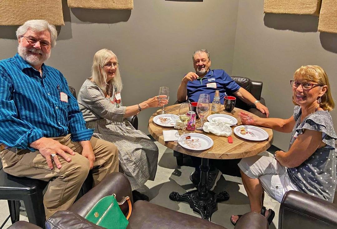With classmate Jill and her husband, Mardick.
Thanks for the photo, Ron!