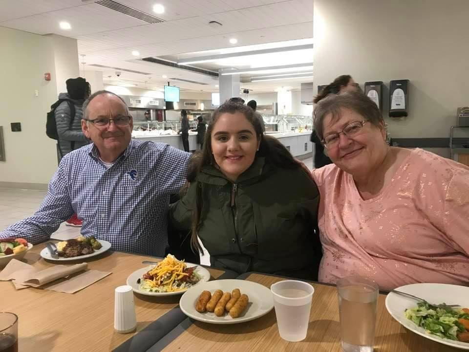 Enjoying lunch with granddaughter Jordyn at Seton Hall dining hall. Headed home tomorrow.