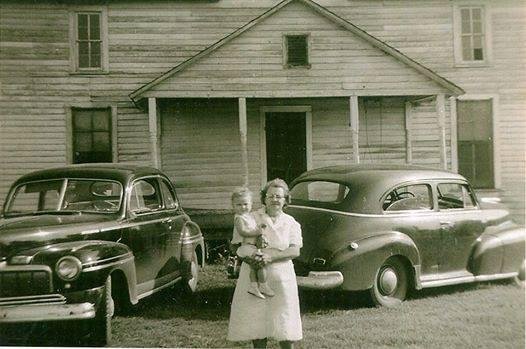 TBT Me and Aunt Sallie Mai...my pop's car on the left :)