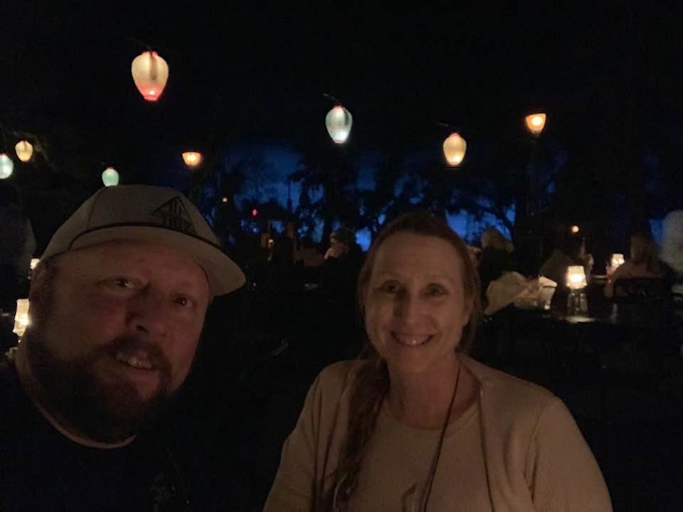 Last day of our vacation. We’re at the blue Bayou restaurant Disneyland.