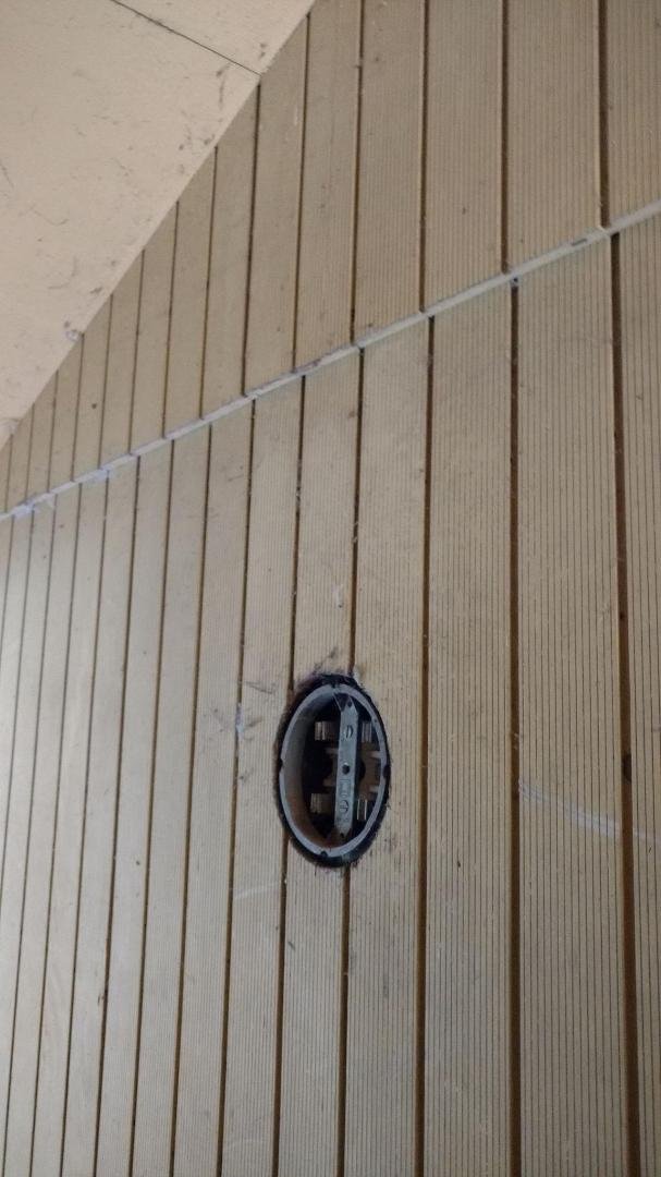 HOLE IN SIDING OLD ELECTRIC METER