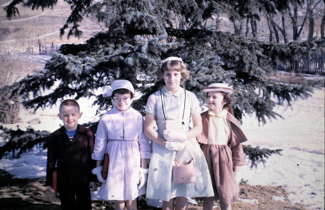 This is the 4 of us kids in our Easter outfits in 1964