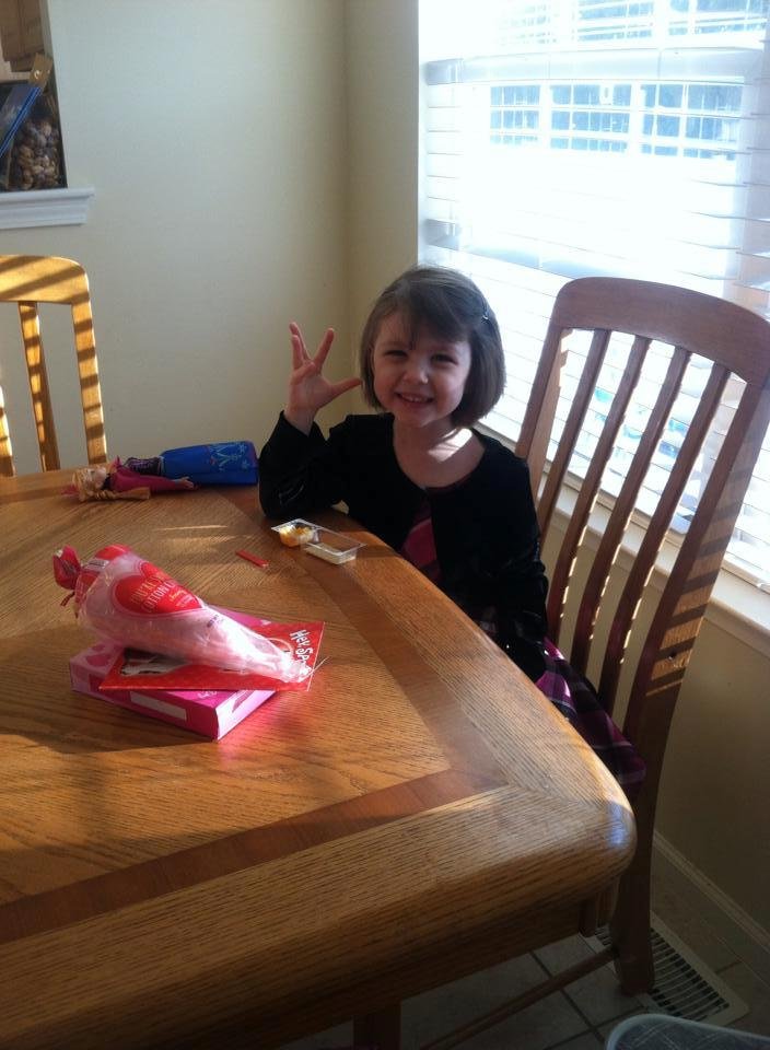 The Birthday girl this morning!! Happy 4th Birthday Cait.. Love You