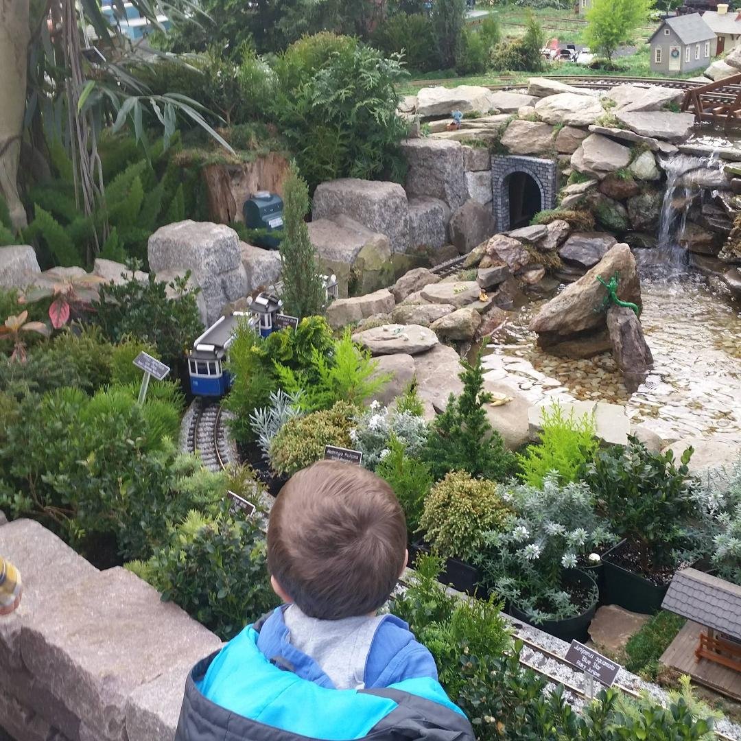 Vincent and I spent 2 hours this morning watching the model train display at Brookside Gardens.