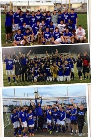Riverview HS boys soccer team 3peats in King HS Invitational soccer tournament last night with come from behind 2-1win over King HS. Top to bottom. 2013, 2014 & 2015 tournament winners. Great job boys! Assistant coach M