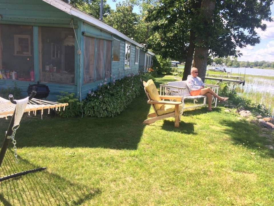 Relaxing at the cabin