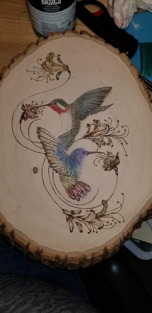 Update on hummingbird piece.