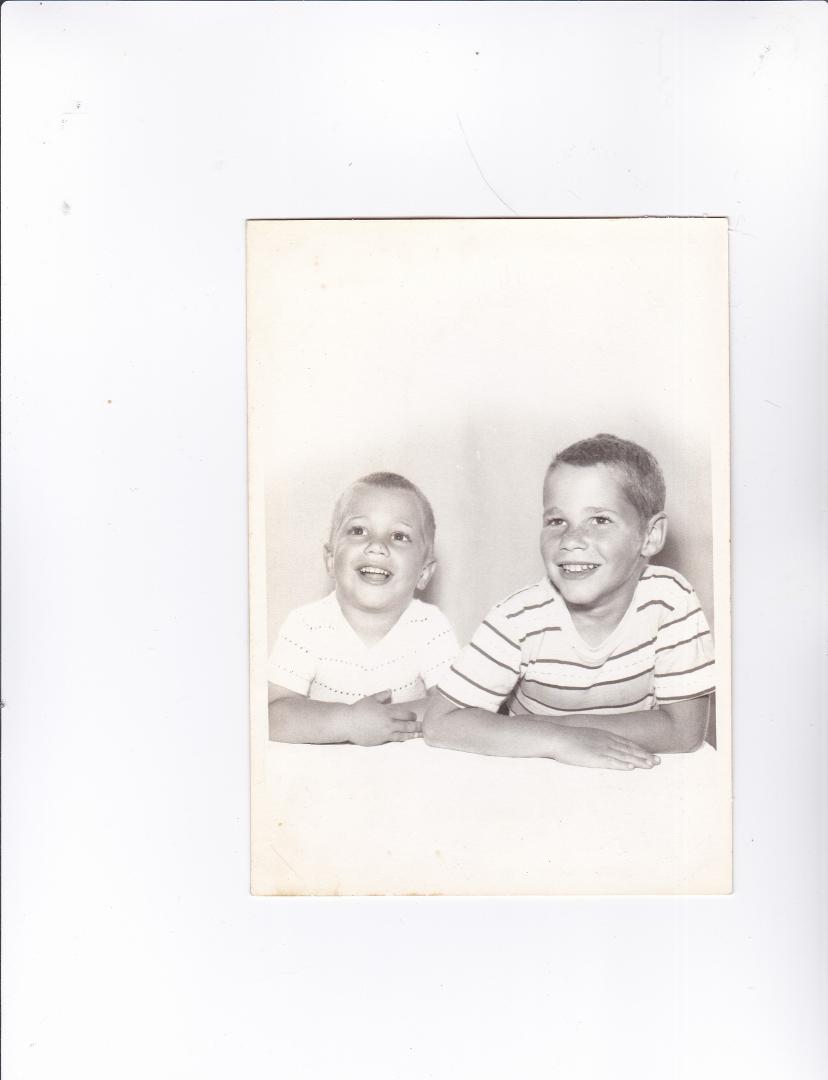 This is a picture of me and my brother Paul. Back in the innocent days. A couple of good looking little tykes who once upon a time had hair! It wasn't always easy, life can be like that. We were separated for 8 years and it