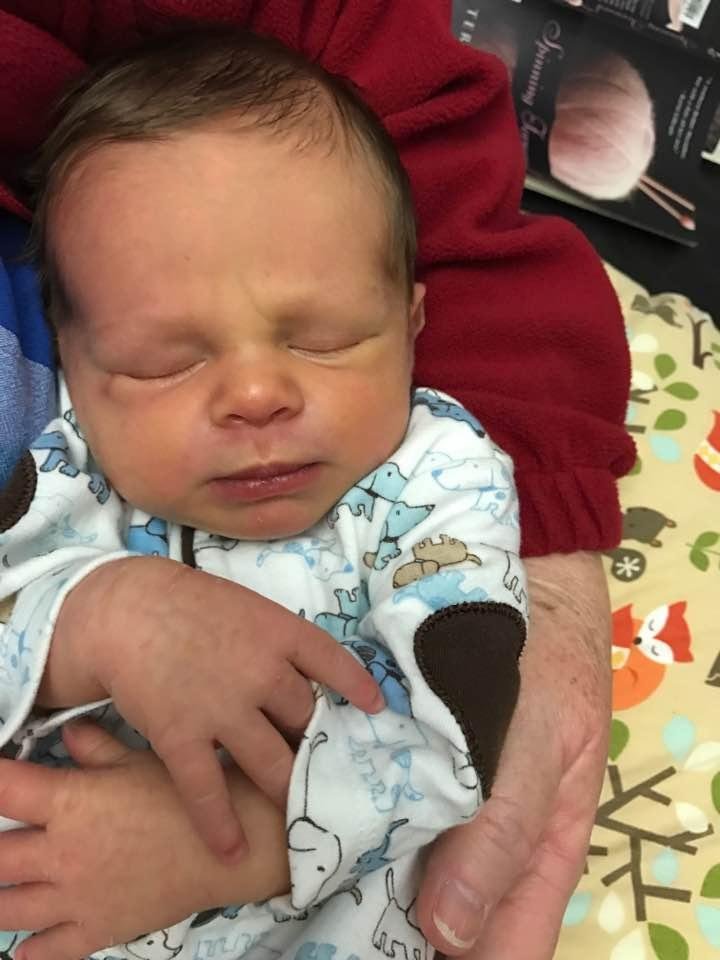 Snuggle time yesterday with the new little man in my life. ❤️❤️
