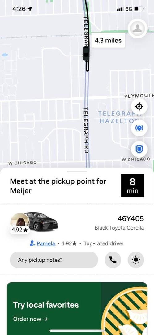 If you request a ride her see her name CANCEL ASAP!! can’t read and don’t know directions waited 10 mins for this dummy to show up she was only 2 mins away but she still driving in opposite direction!! 🤦🏾‍♀️🤦🏾‍♀️🤦🏾‍♀️