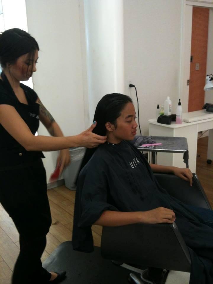 Chloe fist time in a Salon!  She loved all the tender loving care