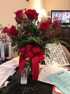 This beautiful arrangement was on my desk when returning from a Rotary Meeting. What a wonderful surprise!!