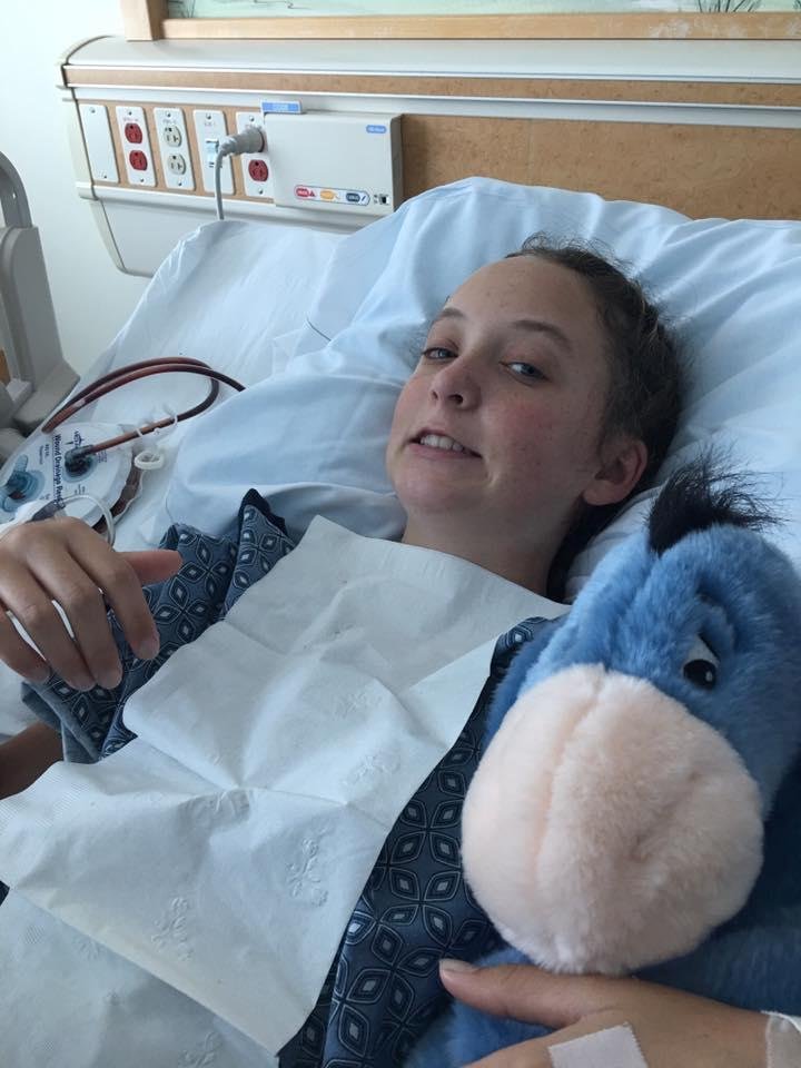 An update on our Kelly, after her spinal fusion surgery yesterday afternoon: she is doing very well this morning, and has been able to eat a little. A little later, they want to get her up and then start a little PT. She