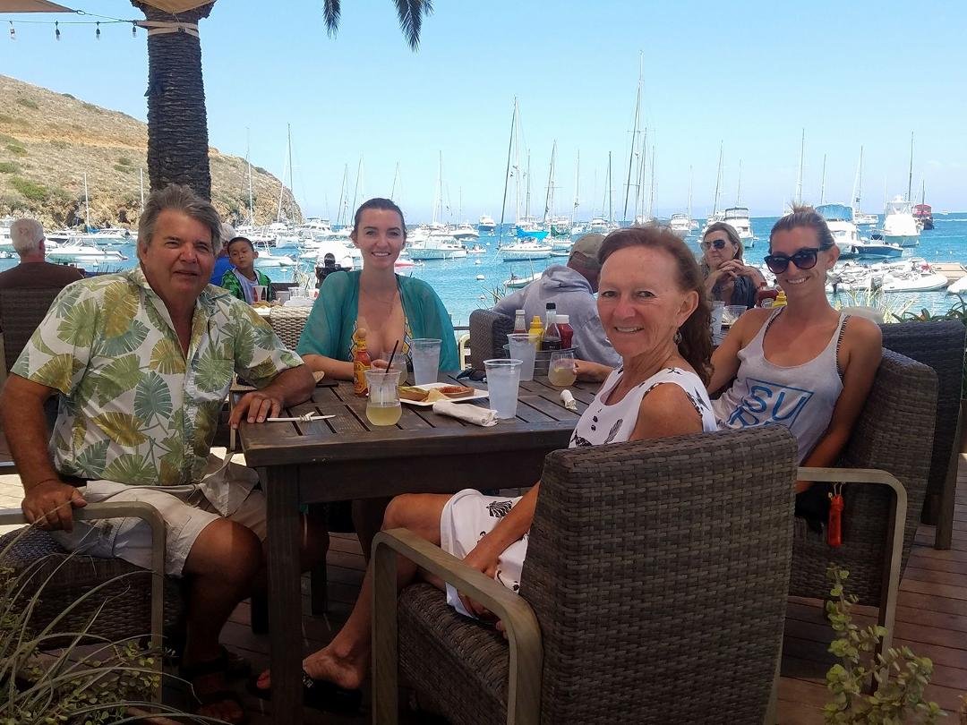 Last Catalina day - lunch on the beach. Headed home tomorrow 6am. Great vacation with family and friends.