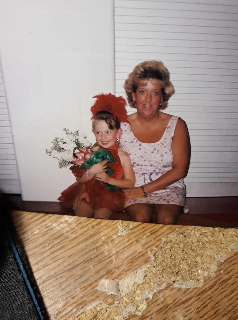 Emily and her Mom at a dance competition..