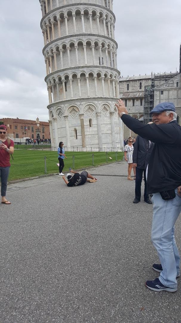 Jim holding up tower