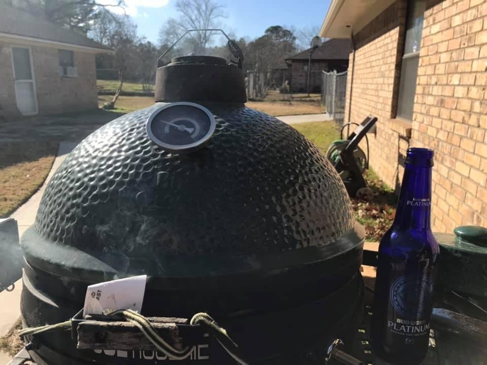 Cooking a five bone rib roast on the big green egg with a joetisserie, drinking beer, in my shorts and a tee shirt on. This virus has me going crazy. I want to be around people.