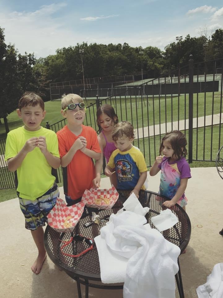 Taking a break from swimming!