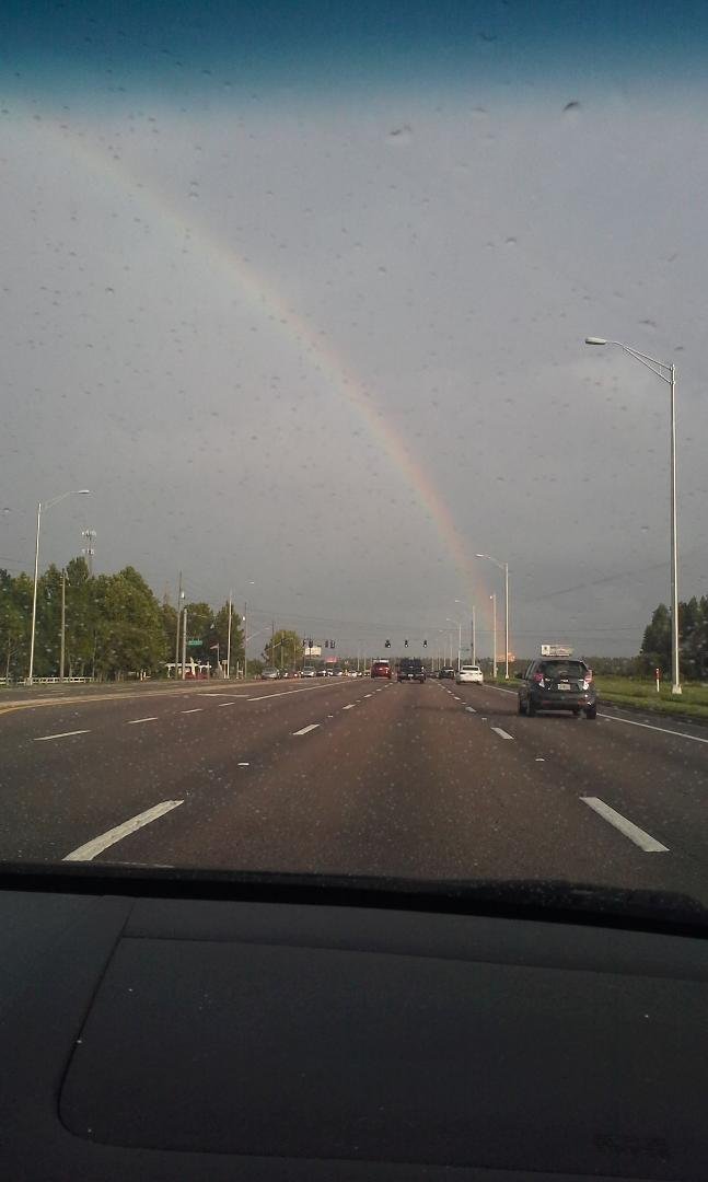 Saw a beautiful rainbow tonight.