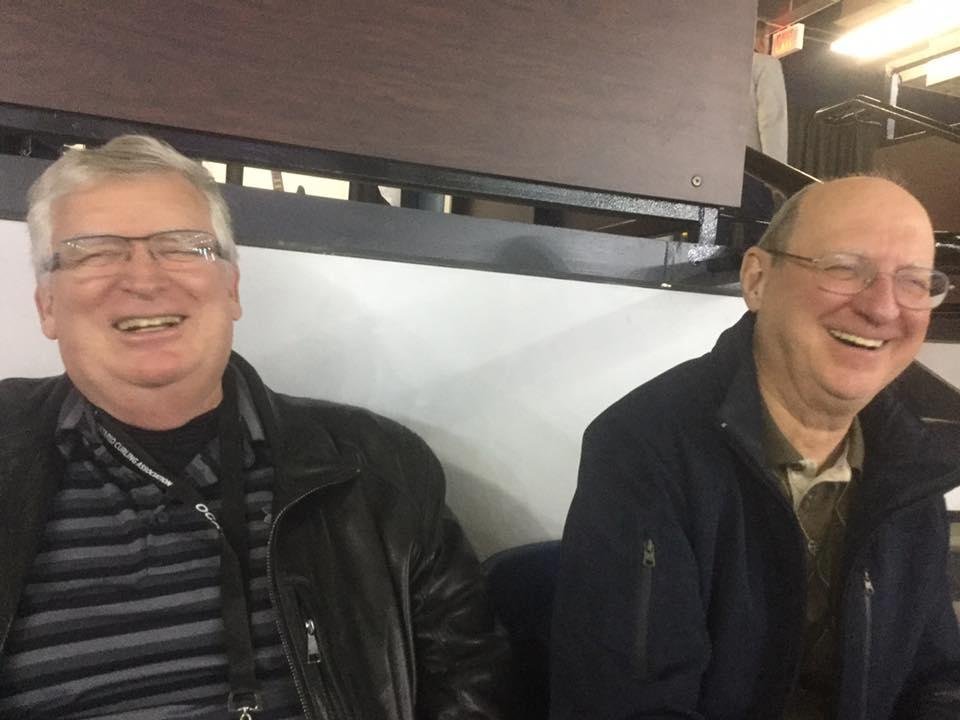 At the Scotties. A fellow from our curling club said these two looked like the old guys in the Muppets!! We love them anyway!! Good day!!