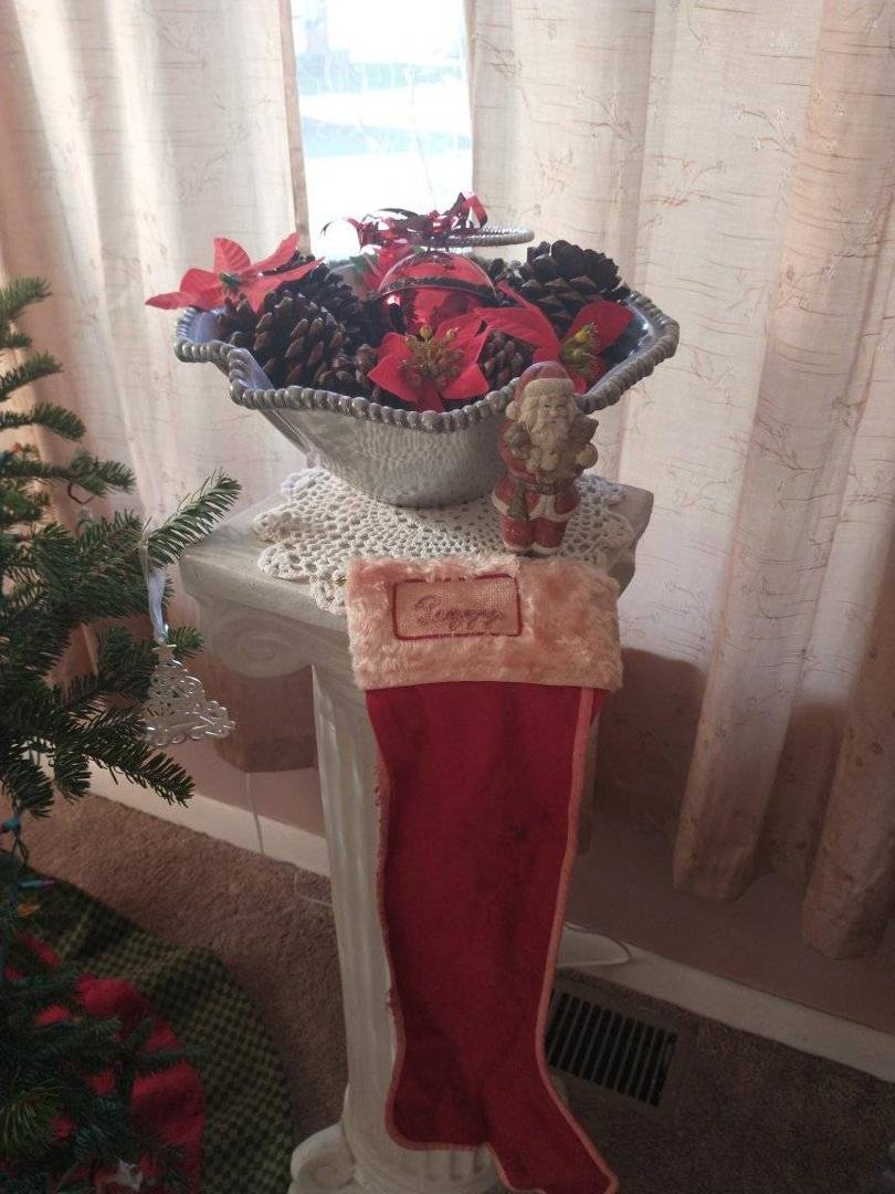 I have my mother's Christmas stocking I've had it since she died 2012, she was born in  1931. I cherish the stocking and I have displayed it every Christmas.