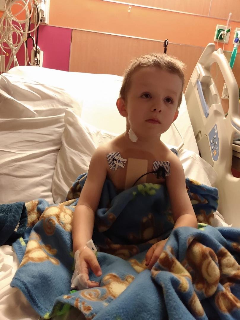 Our Grandson Lincoln just a day after heart surgery. I wish I was half as tough as this kid who turned 4 years old the 25th of this month.