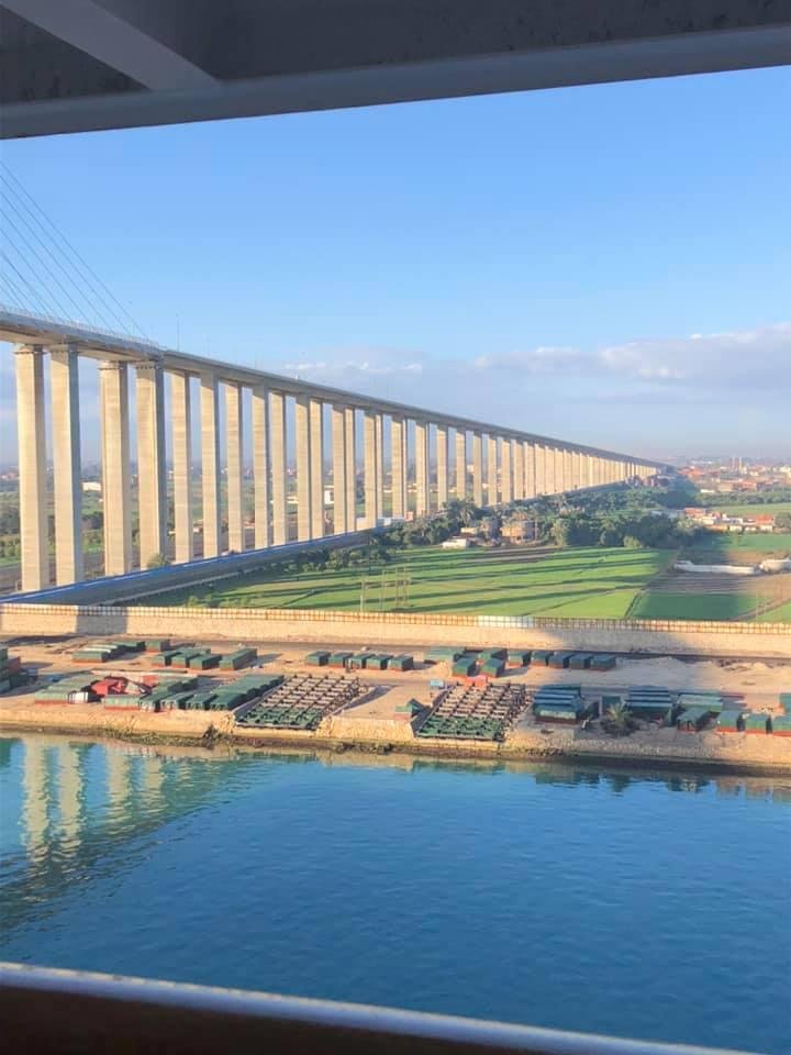 Not every day I post but today we are transiting the Suez Canal on the Queen Mary 2. On our starboard side is Africa and on our port side Asia. We are third in a caravan of 19 ships and we are the only passenger vessel.