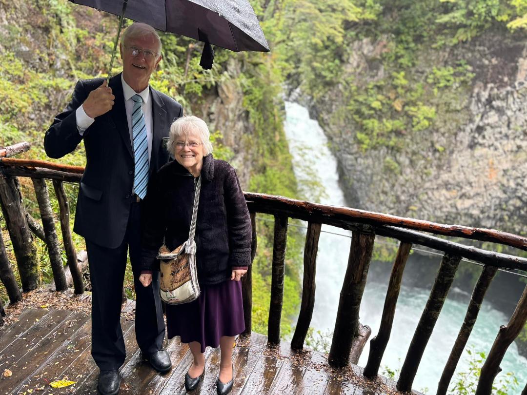 It was raining when we went to see the falls