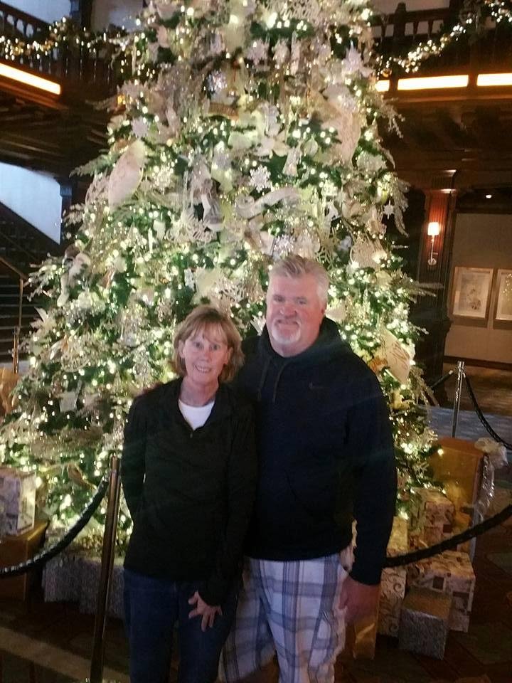 Enjoying the holiday decorations at Hotel Del Coronado.