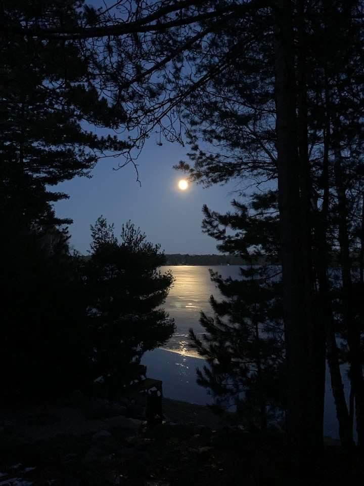 Awesome moon over the (still frozen) water!