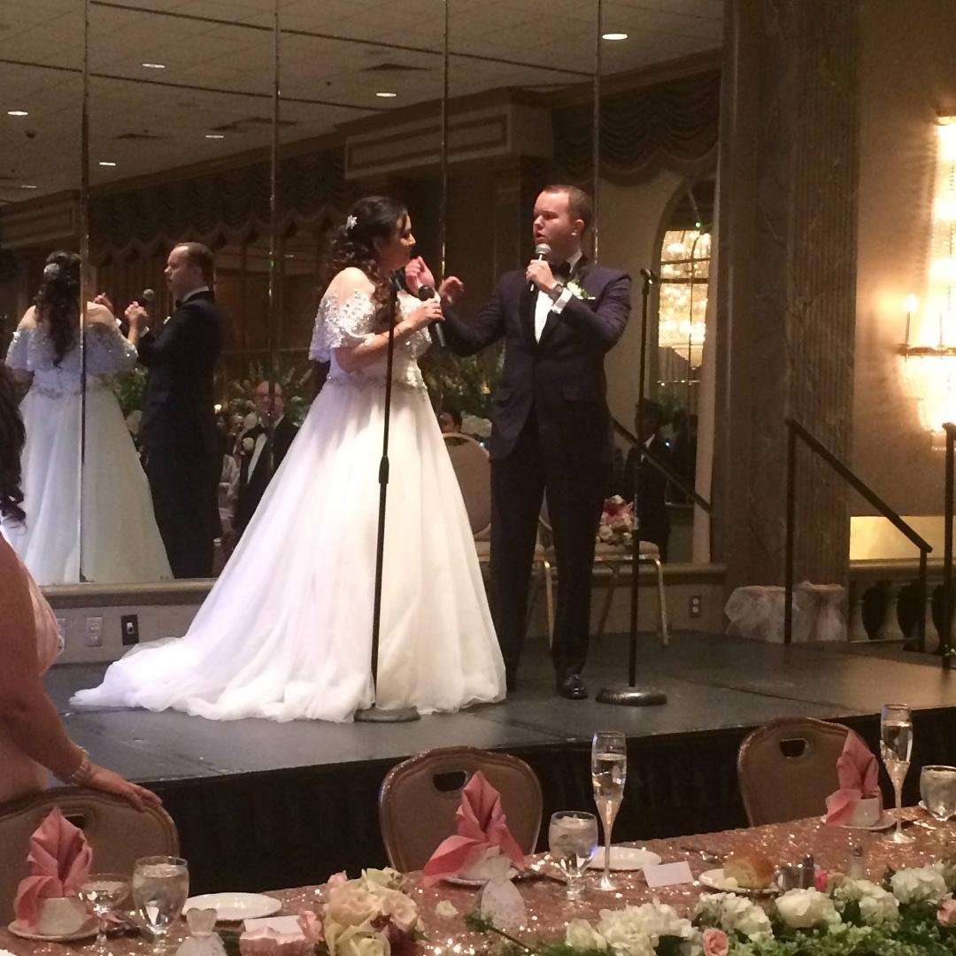 My handsome cousin Isaac & his beautiful bride Stephanie singing For a Thousand Years to each other...wonderful!