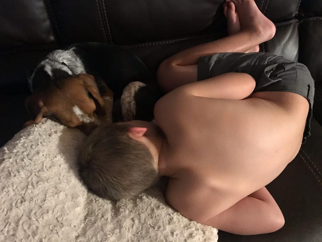 Sometime a boy and his dog just need a nap
