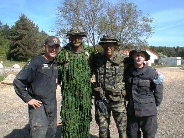 1LT Shawn Monien, US Army; Major Scott 'Scotty' Stahl, German Bundeshwher; Yours Truly; PFC Micheal Phillips, US Army.
Taken Circa 2001, CMTC, Germany.