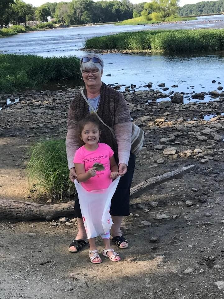 Collecting rocks and shells from the Kankakee