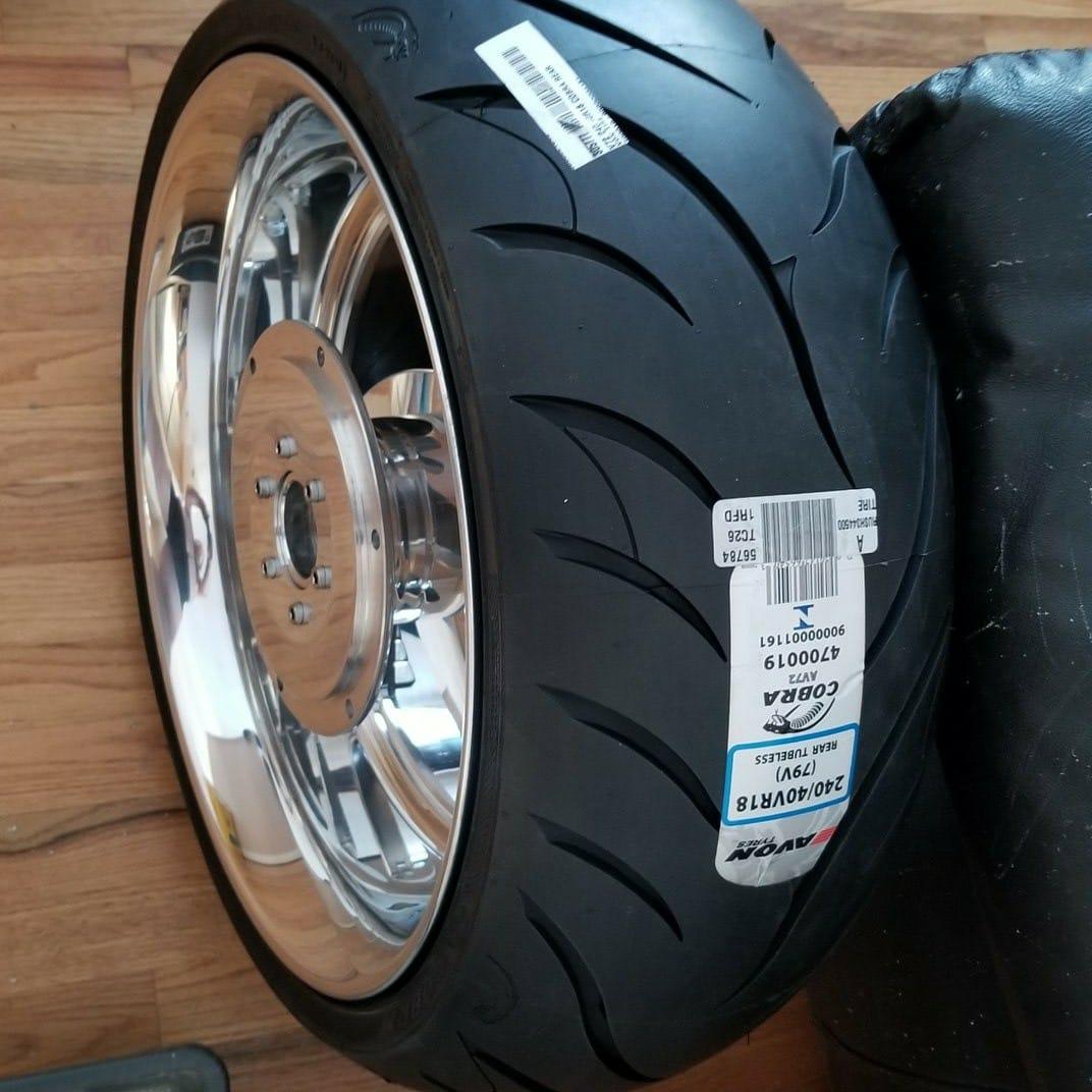 new wide tire & rim for my VTX 1800C
