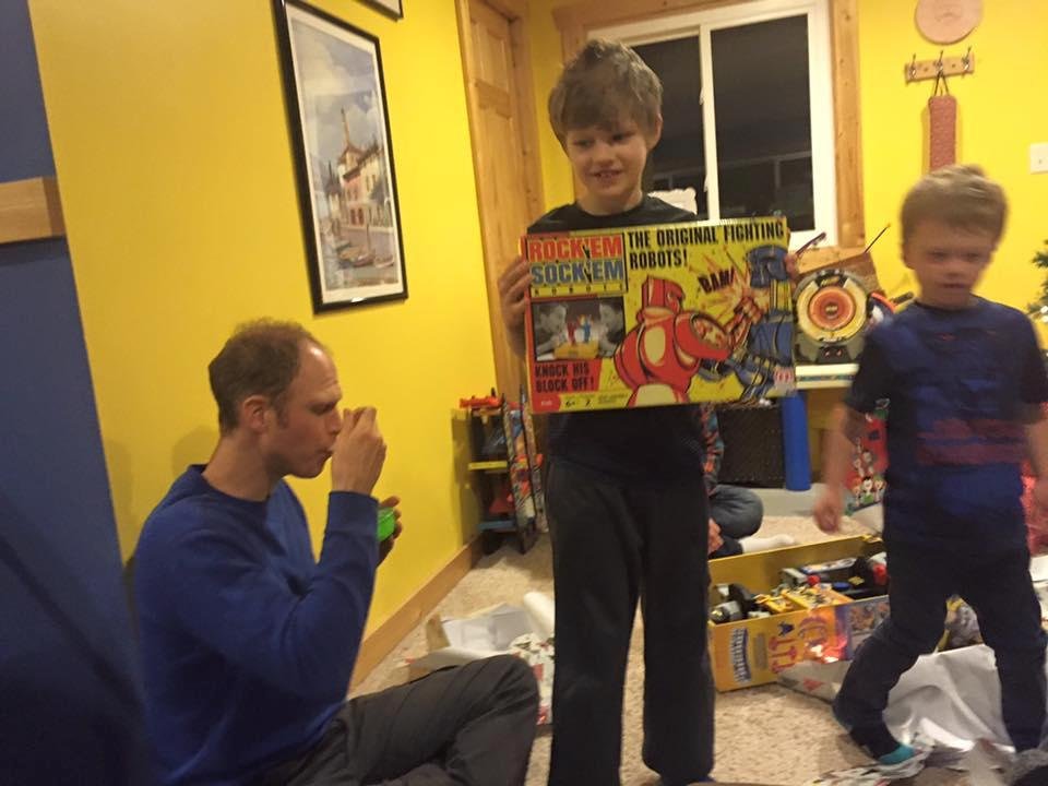 Opening gift on Christmas Eve