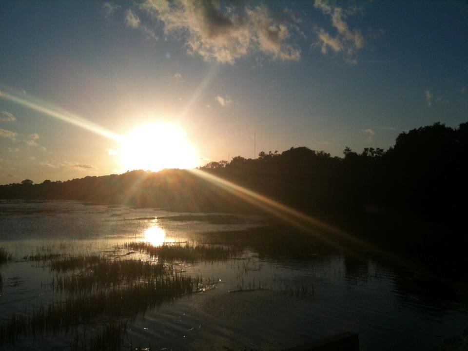 Leaving the Old Oyster Factory after dinner...awwww