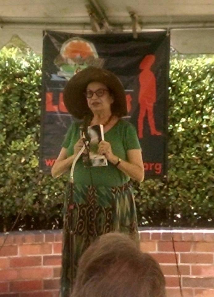 The marvelous Laurel Ann Bogan (a fellow Angeleno) reading at the Lummis Day Poetry reading.