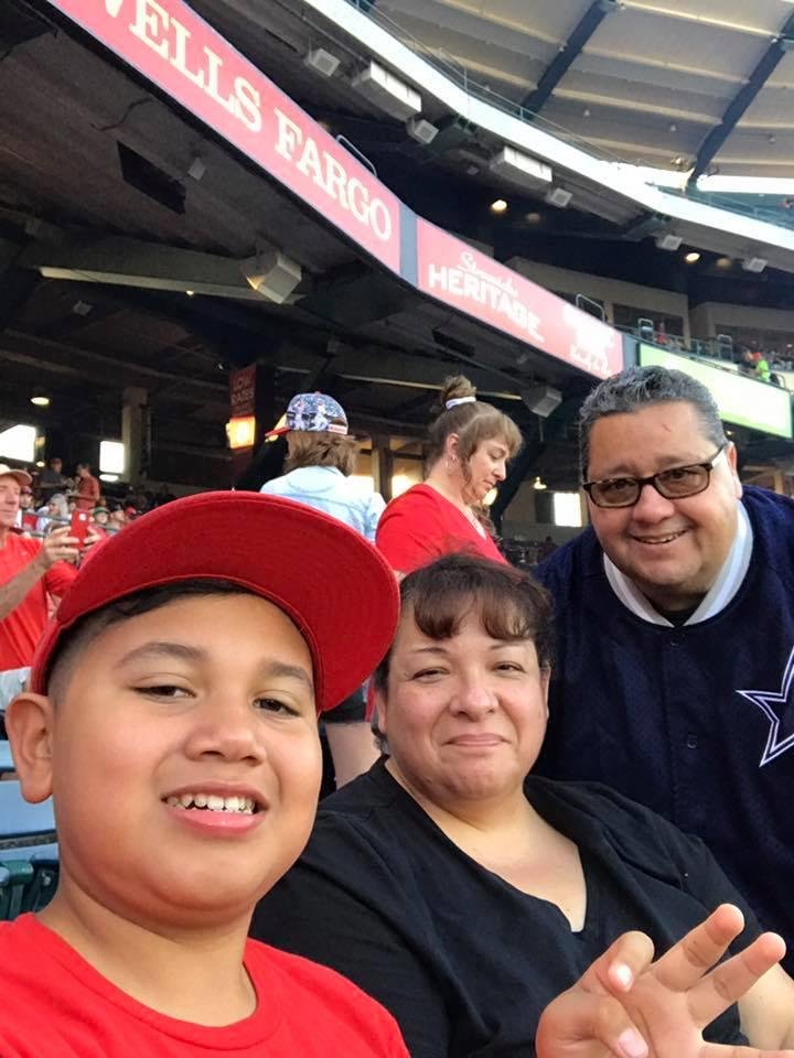Hanging out at the Angel game!