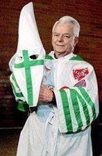 Here's what the Democrats are so proud of: Democrat Senator Byrd, Grand Wizard of the KKK. But they will not criticize this man, because he and they are so much alike! And no, this was not photoshopped. It was only enla