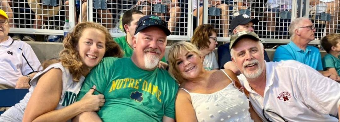 Jeff Martin, Stacy Bathrick, Robbin La Fleur Alex and William Alex
At the college World Series tonight Norte Dame vs Texas Longhorns
Go Irish ☘️