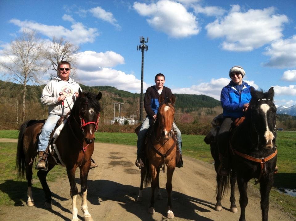 Me and my son chase and his friend josh out for A spring ride well I ride they bounce alot.