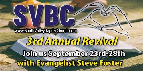 Starts this Sunday Morning! Come on out and be revived.
