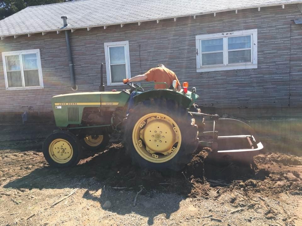 Cleaning up the farm house.