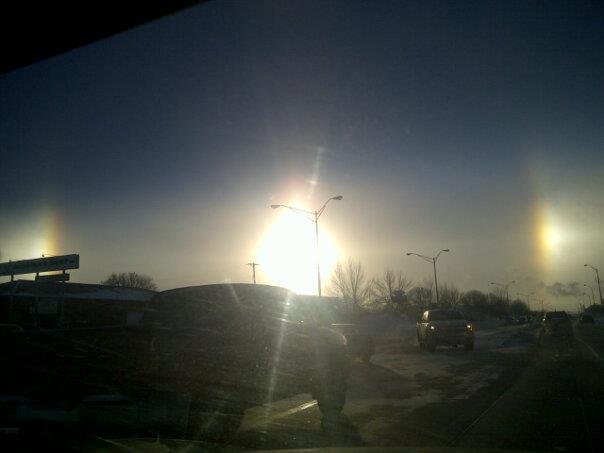 Wild sun dog...almost like there are 3 suns in the sky! Feels like a star trek movie