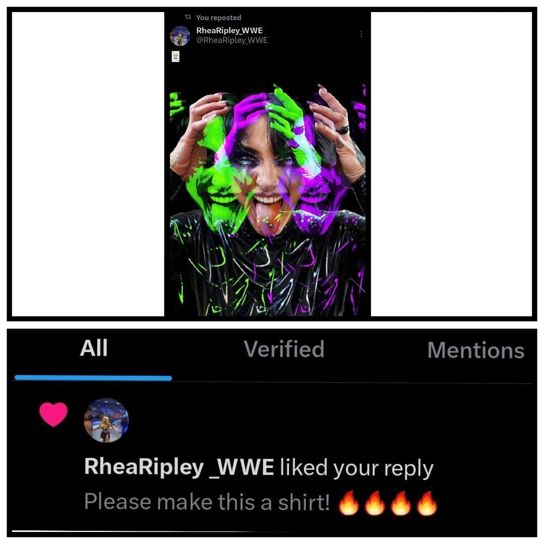 Rhea Ripley liked my comment! I can die happy 😍😍💀💀